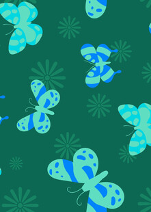 蓝绿蝴蝶图案背景