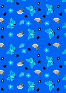蓝色梦幻海洋生物图案