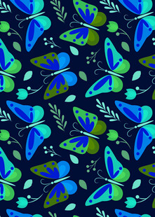 蓝绿蝴蝶图案背景设计