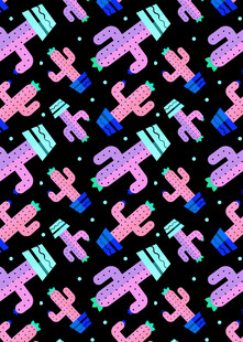 多彩仙人掌图案背景设计