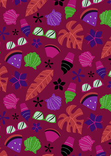 多彩抽象植物图案背景