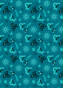 蓝色圣诞铃铛雪花图案