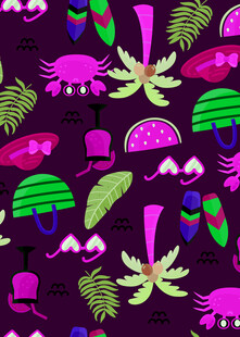 热带风情多彩植物图案