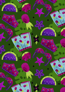 多彩水果图案无缝背景