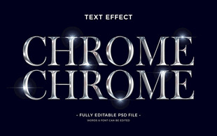 炫酷铬元素艺术字体展示