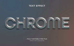 金属质感铬效果文字