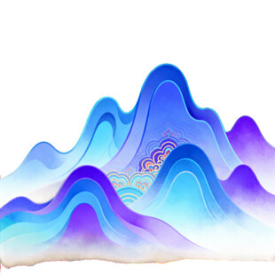 梦幻渐变山水图