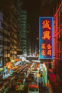 香港街头繁华夜景