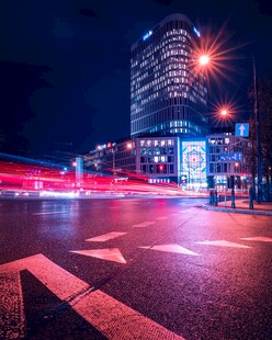 城市夜景车流灯光绚丽