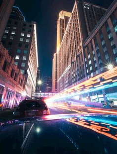 城市夜景车流光影之美
