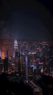 璀璨都市夜景俯瞰图