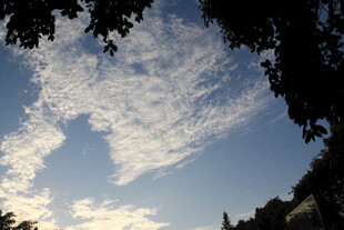 蓝天间的梦幻云朵