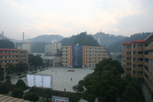 校园俯瞰图 建筑绿树环绕