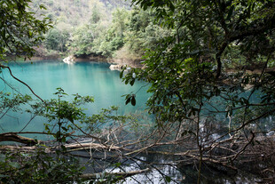 荔波山林间的碧绿幽潭