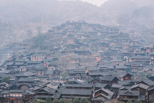 山城古村落全景