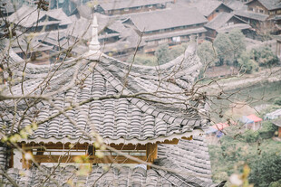 苗族传统建筑屋顶景观