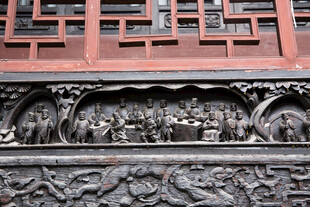 千户苗寨中式建筑木雕精美细节