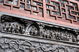 千户苗寨中式建筑精美雕刻细节