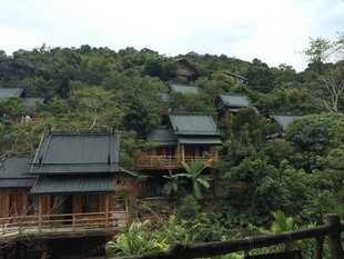 三亚山林中的木质度假小屋