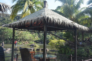 三亚户外茅草凉亭景观
