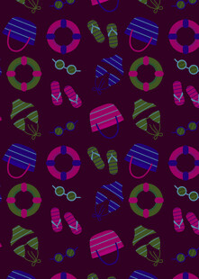 夏日度假元素无缝图案