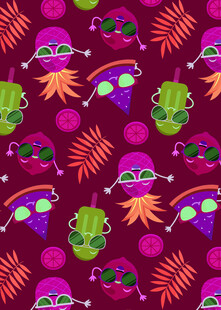 多彩骷髅墨镜图案背景