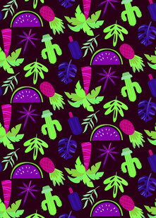 多彩仙人掌图案背景