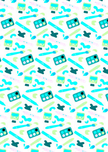 卡通风格电子设备图案背景