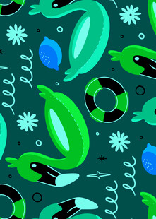 海洋生物无缝图案设计