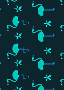 蓝色底海洋生物图案背景