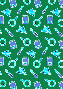 绿色科技元素无缝图案背景