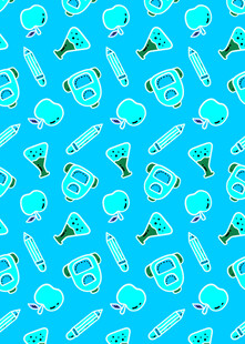 蓝色实验室元素无缝图案