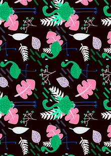 热带植物图案背景