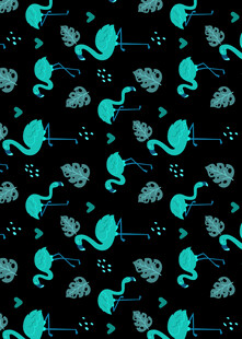 蓝绿图案黑色背景无缝纹理