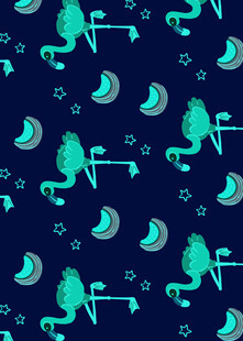 梦幻海马星空图案背景