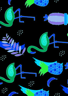 奇幻多彩的动物植物图案