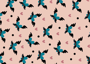 蓝鸟花卉图案无缝背景