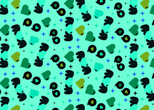 清新卡通绿植图案背景