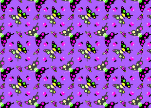 紫色背景多彩蝴蝶图案