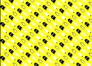 黄色背景黑色图案纹理