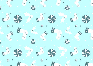 清新蓝底花卉飞鸟图案