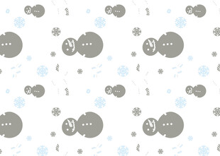 简约灰白小熊印花图案