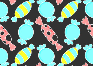 多彩糖果无缝图案