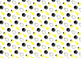 黑白黄圆点几何图案背景