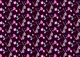 浪漫花卉文字图案背景