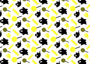 黑白黄相间花卉图案背景