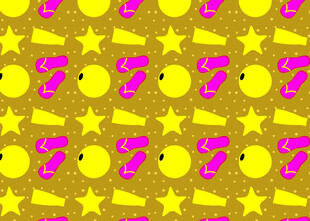 黄色星星圆点多彩图案