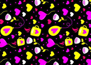 多彩爱心图案背景