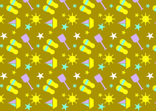 多彩派对元素图案背景