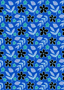 蓝色花卉叶子图案纹理